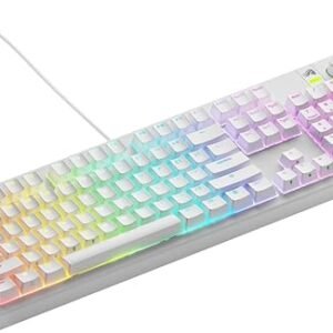 Glorious Gaming - GMMK 3 Custom Mechanical Gaming Keyboard with Knob, 100% Keyboard Full Size, Modular Gasket System, Doubleshot PBT Keycaps, Aluminum Switch Plate, Hotswappable Switches, ANSI (White)