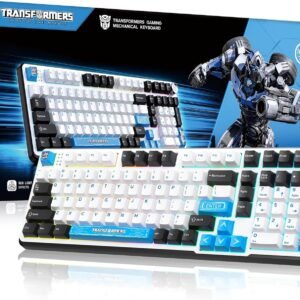 Transformers GK01 Wireless Mechanical Keyboard with Knob,101 Keys RGB Creamy Gaming Keyboard, BT5.0/USB-C/2.4GHz,Pre-lubed Linear Switches,Hot Swappable Custom Computer Keyboards(Mirage White)