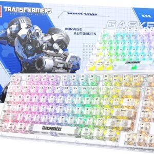 Transformers 85 Keys Mechanical Keyboard Wireless, 75% Custom RGB Mechanical Gaming Keyboard, Hot Swappable, Transparent Keycaps Tri-Mode BT5.0/2.4GHz/USB-C for Mac/Win