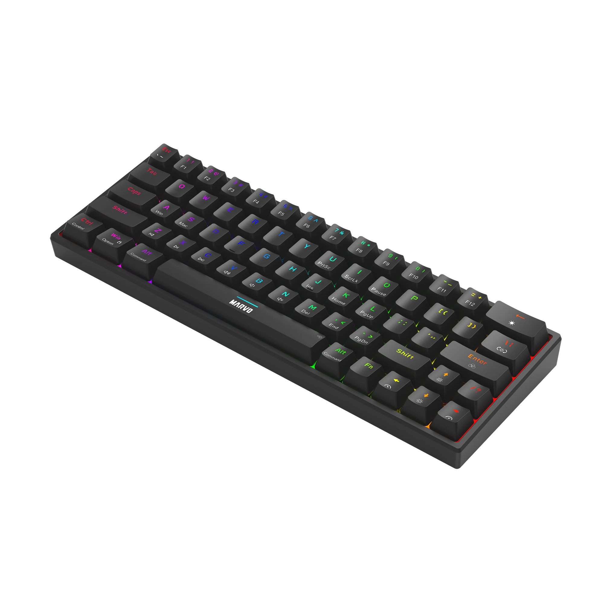 Shop the Marvo KG955W Shogo 63 Mechanical Keyboard in UAE – 63-key tri-mode (wired, 2.4G, Bluetooth) with RGB lighting and hot-swappable switches