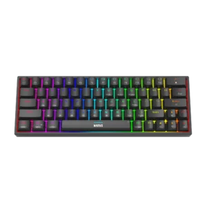 Shop the Marvo KG955W Shogo 63 Mechanical Keyboard in UAE – 63-key tri-mode (wired, 2.4G, Bluetooth) with RGB lighting and hot-swappable switches