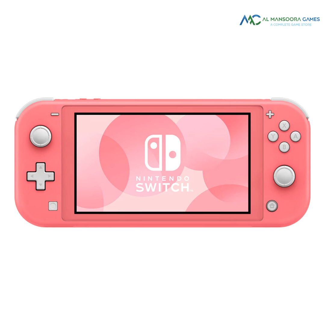 Nintendo Switch Console Lite, Compact & Lightweight, Built-In Controllers, Local Wireless or Online Play, Japan Version, Coral Pink