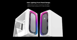 AI PRO ATX Mid-Tower Gaming PC Case with Tempered Glass Side Panel, ARGB Halo Front Panel & Type-C Front I/O 8 AI PRO 2
