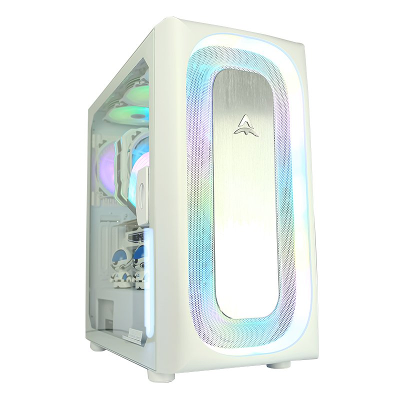 AI PRO ATX Mid-Tower Gaming PC Case with Tempered Glass Side Panel, ARGB Halo Front Panel & Type-C Front I/O 6 AI PRO ATX Mid-Tower Gaming PC Case with Tempered Glass Side Panel, ARGB Halo Front Panel & Type-C Front I/O - Image 6