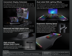 COUGAR Mars Pro 150 RGB gaming desk front view