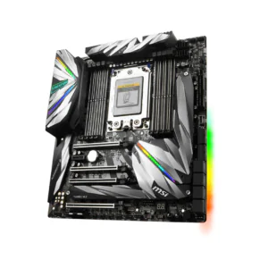 MSI MEG X399 Creation E-ATX motherboard for AMD Threadripper TR4. 8 DDR4 slots, 128GB max, 4x PCIe x16, WiFi, RGB. Fast delivery across UAE.