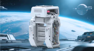 ALSEYE ROBOBOX open-frame gaming PC case with space theme design