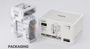 ALSEYE ROBOBOX space-themed acrylic open-frame PC case, dual 360mm radiator support