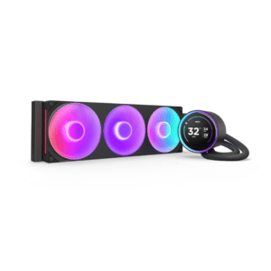 NZXT Kraken Elite 360 RGB AIO liquid cooler retail box with IPS LCD display, black