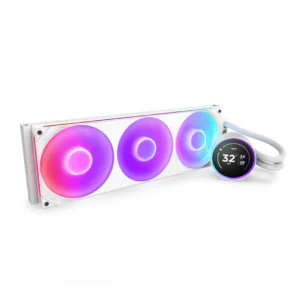 NZXT Kraken Elite 420 RGB White AIO liquid cooler retail box with IPS LCD display