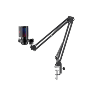 HAVIT Gamenote GK50 Pro RGB USB microphone with adjustable boom arm stand, black
