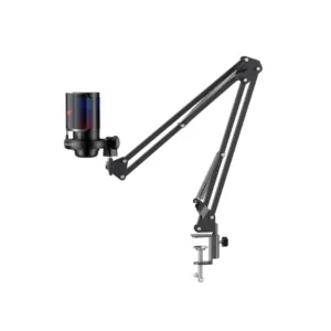 HAVIT Gamenote GK50 Pro RGB USB microphone with adjustable boom arm stand, black