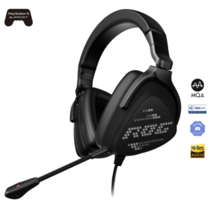 ASUS ROG Delta S Animate gaming headset box with AniMe Matrix LED display, black