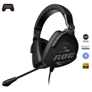 ASUS ROG Delta S Animate gaming headset box with AniMe Matrix LED display, black