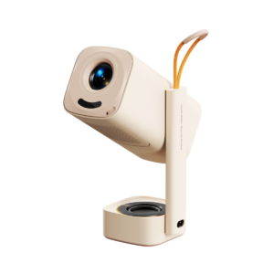 Yaber T1 Pro portable smart projector with rotating gimbal stand, cylindrical design